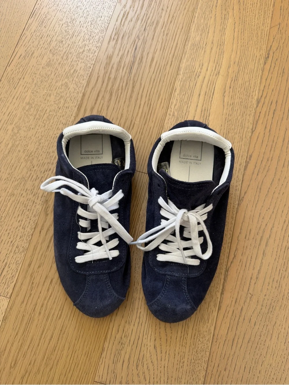 Dolce Vita Suede Sneaker in Navy and White